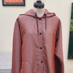 Babette of San Francisco Hooded Metallic Rain Jacket